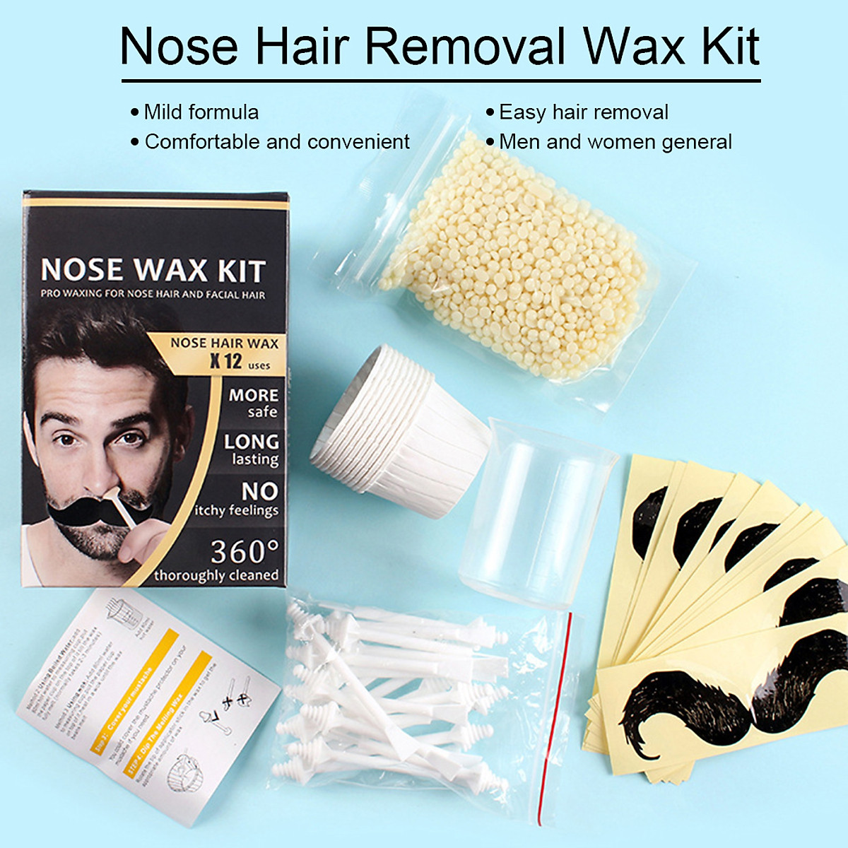 Mua Nose Hair Removal Nose Wax Applicators Wax Beans Kit Safe for Men &  Women