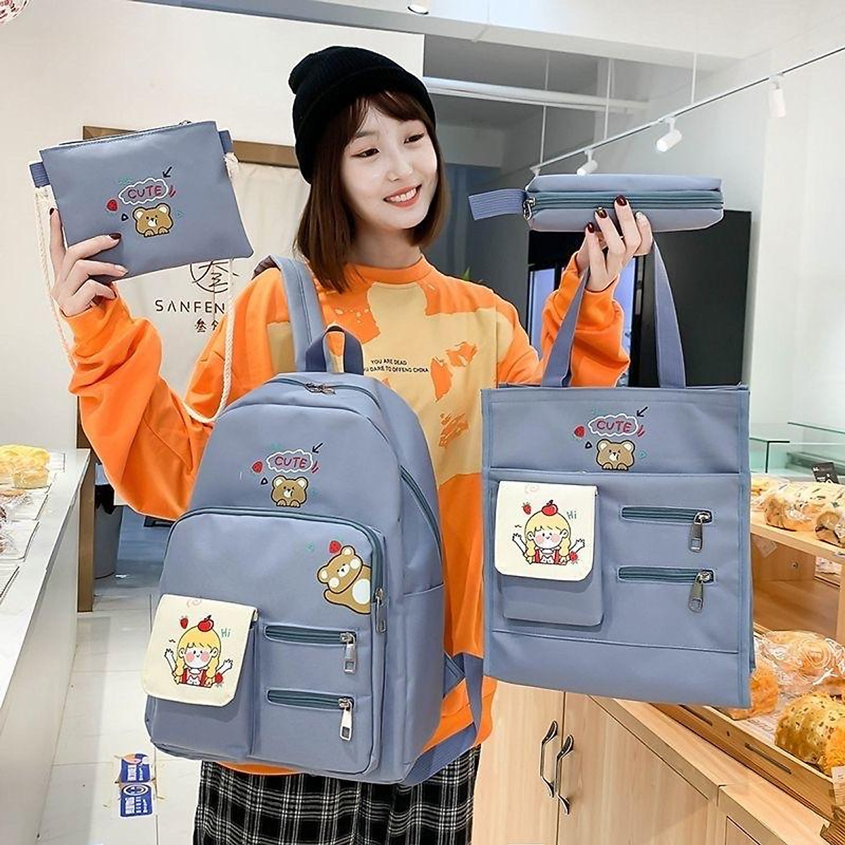 Mua Cặp đi học nữ, cặp đi học giá rẻ, Balo học sinh cấp 2, cấp 3, cặp đẹp giá rẻ Balo 4 Món - Combo Balo 4 Món Cô Bé Táo - Mua Cặp Đi Học Nữ, Cặp Đi Học Giá Rẻ, Balo Học Sinh Cấp 2, Cấp 3, Cặp Đẹp Giá Rẻ Balo 4 Món - Combo Balo 4 Món Cô Bé Táo -