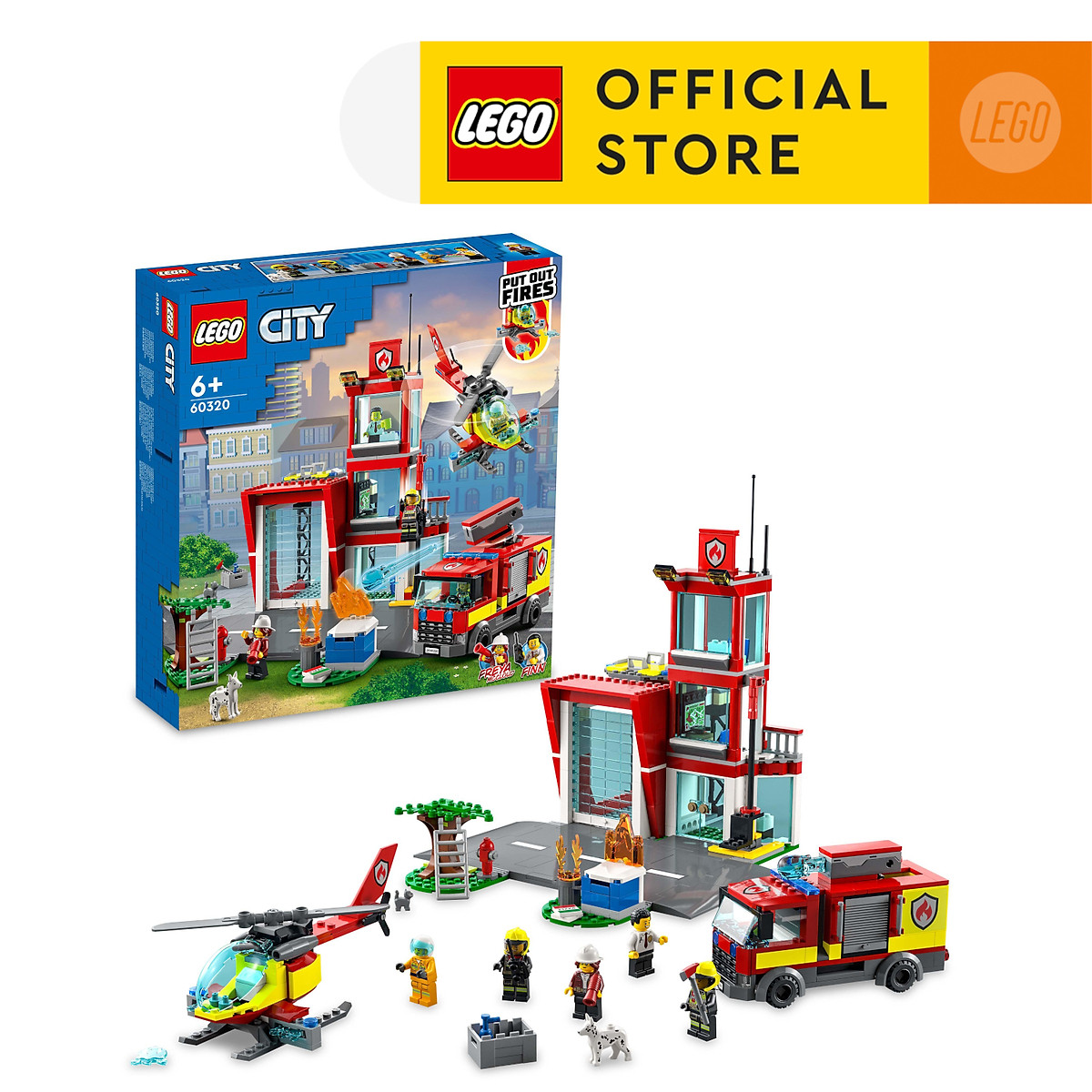 LEGO City 60320 Trạm cứu hỏa (540 chi tiết) - Lắp ghép, Xếp hình