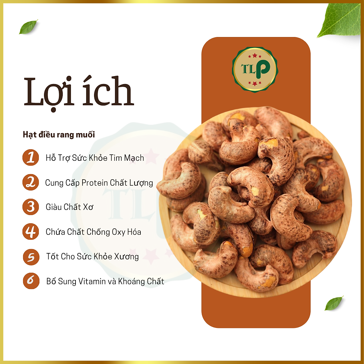 HẠT ĐIỀU RANG MUỐI XẾP HOA TÂN LỘC PHÁT THƠM NGON BÉO BÙI