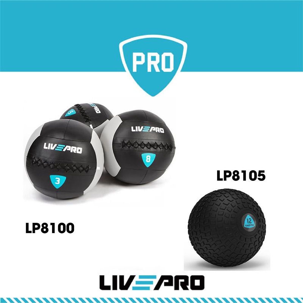 Bóng tạ, bóng đập tập thể hình gym Các Loại 12KG Livepro Chính ...