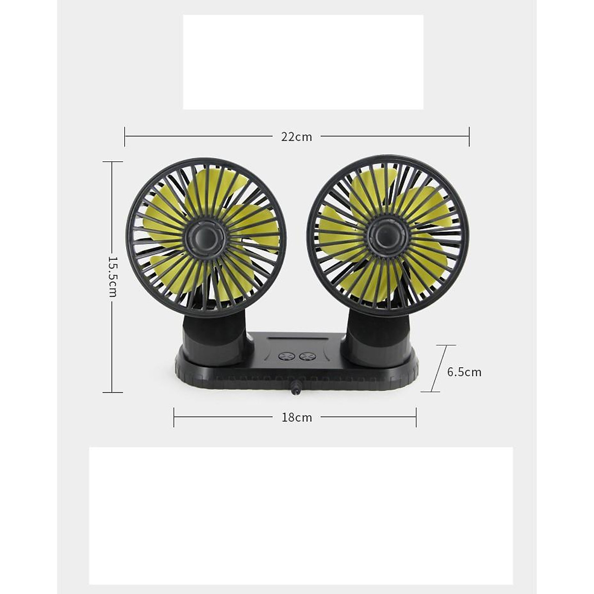 Quạt Đôi Mini Xoay 360 Độ Cổng USB Dùng Cho Ô Tô 12V/24V, Bàn Làm Việc