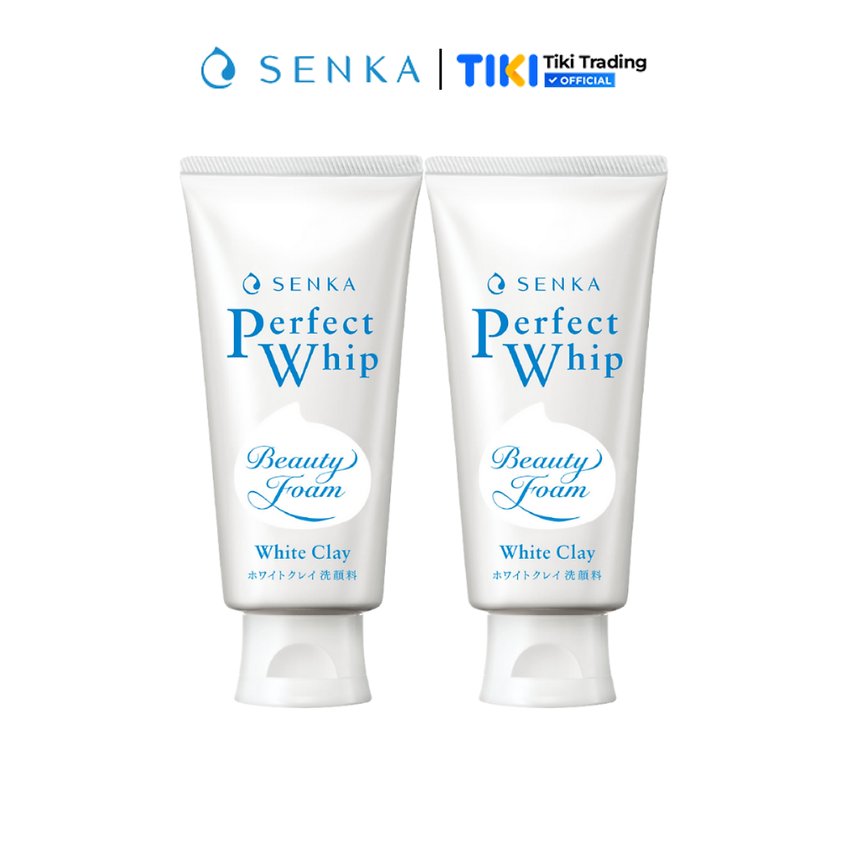 Combo 2 Sữa Rửa Mặt Tạo Bọt Chiết Xuất Đất Sét Trắng Senka Perfect White Clay 120g x 2