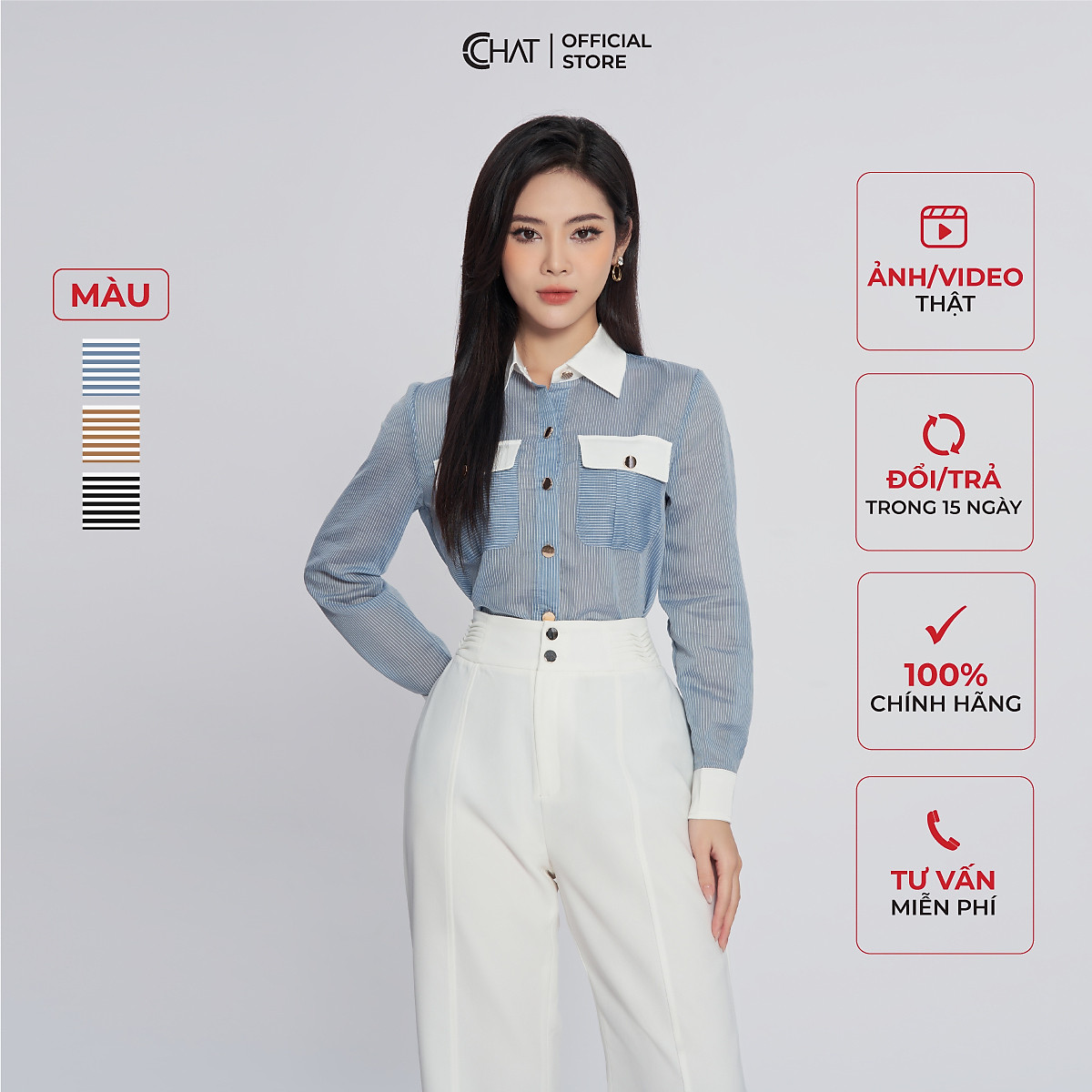 Áo Sơ Mi Lụa Phối Nơ Tay Ngắn Danangsale #40 Áo Sơ Mi Lụa Phối Nơ Tay Ngắn Danangsale