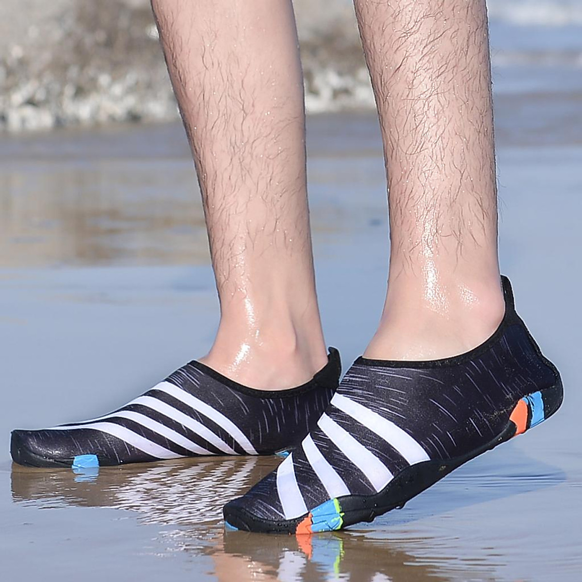 Mua Couple Beach Wet Shoes Water Shoes Aqua Shoes Wetsuit Swim Surf Shoes -  Black, Black tại Magideal2