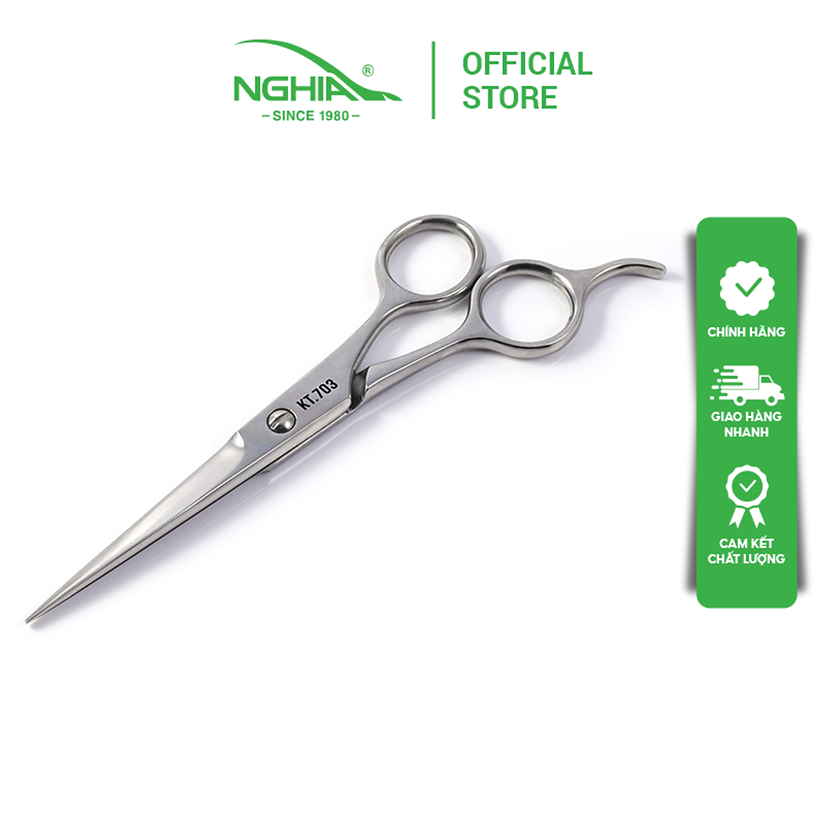 Kéo Cắt Tóc Thép Không Gỉ Kềm Nghĩa KT-703