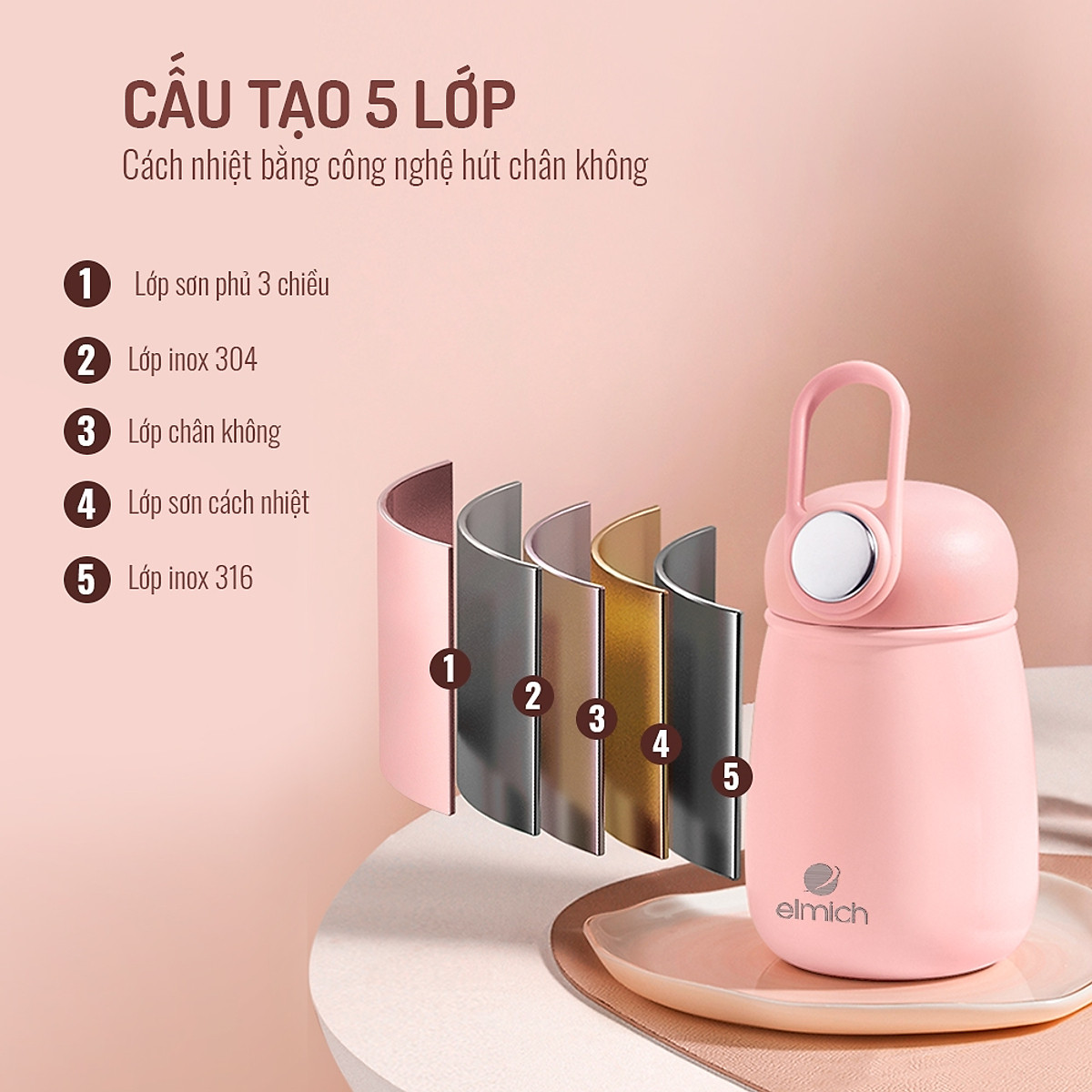 Bình giữ nhiệt Baby Inox 316 Elmich EL8017 dung tích 300ml