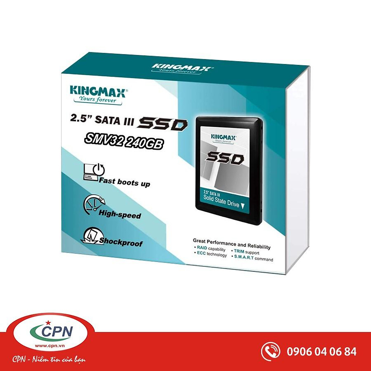 Ổ cứng thể rắn SSD Kingmax 240GB SMV32 - 2.5", SATA 6Gbps, 540/300MBps -  KM240GSMV32 - Hàng Chính Hãng