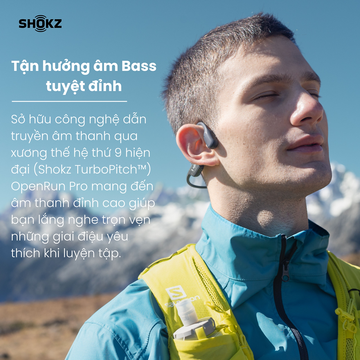 Tai Nghe Bluetooth Thể Thao Truyền Âm Thanh Qua Xương SHOKZ OPENRUN PRO S810 - Hàng chính hãng - Sạc nhanh Thời lượng Pin 10 tiếng - Kháng nước IP55