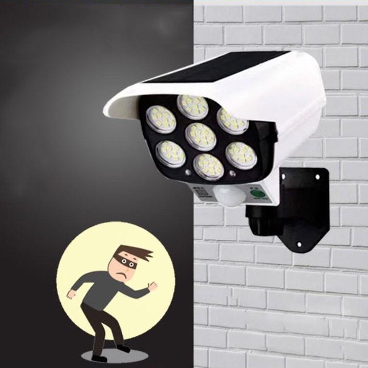 Đèn năng lượng mặt trời mô hình camera chống nước
