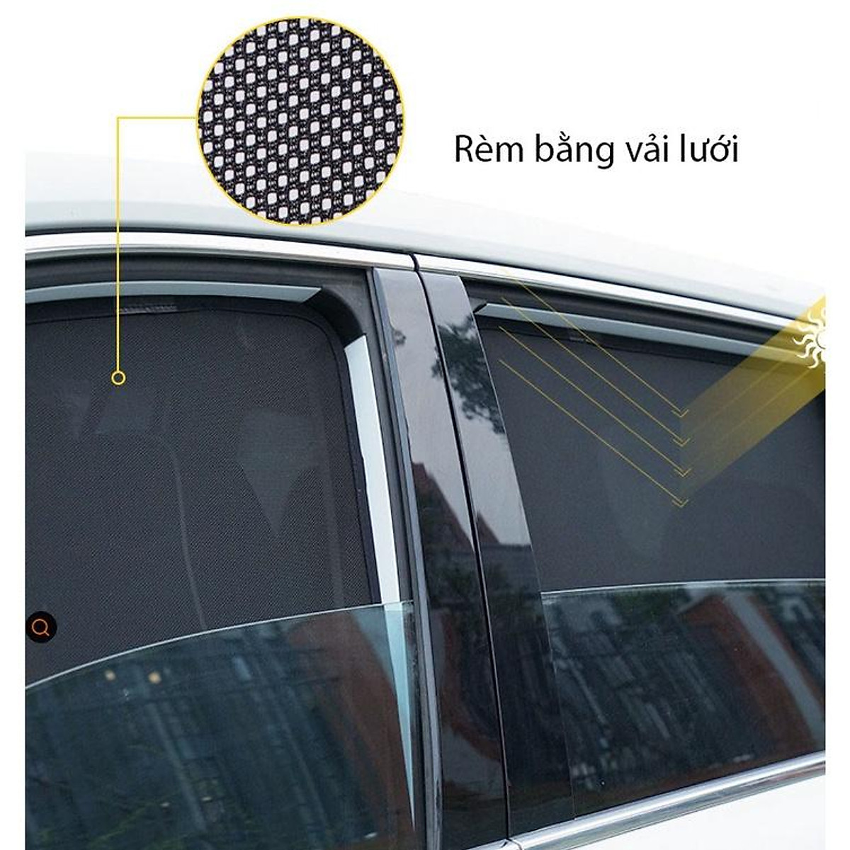Rèm che nắng nam châm xe Mec GLC cao cấp, bộ 4 rèm tích hợp sẵn nam ...