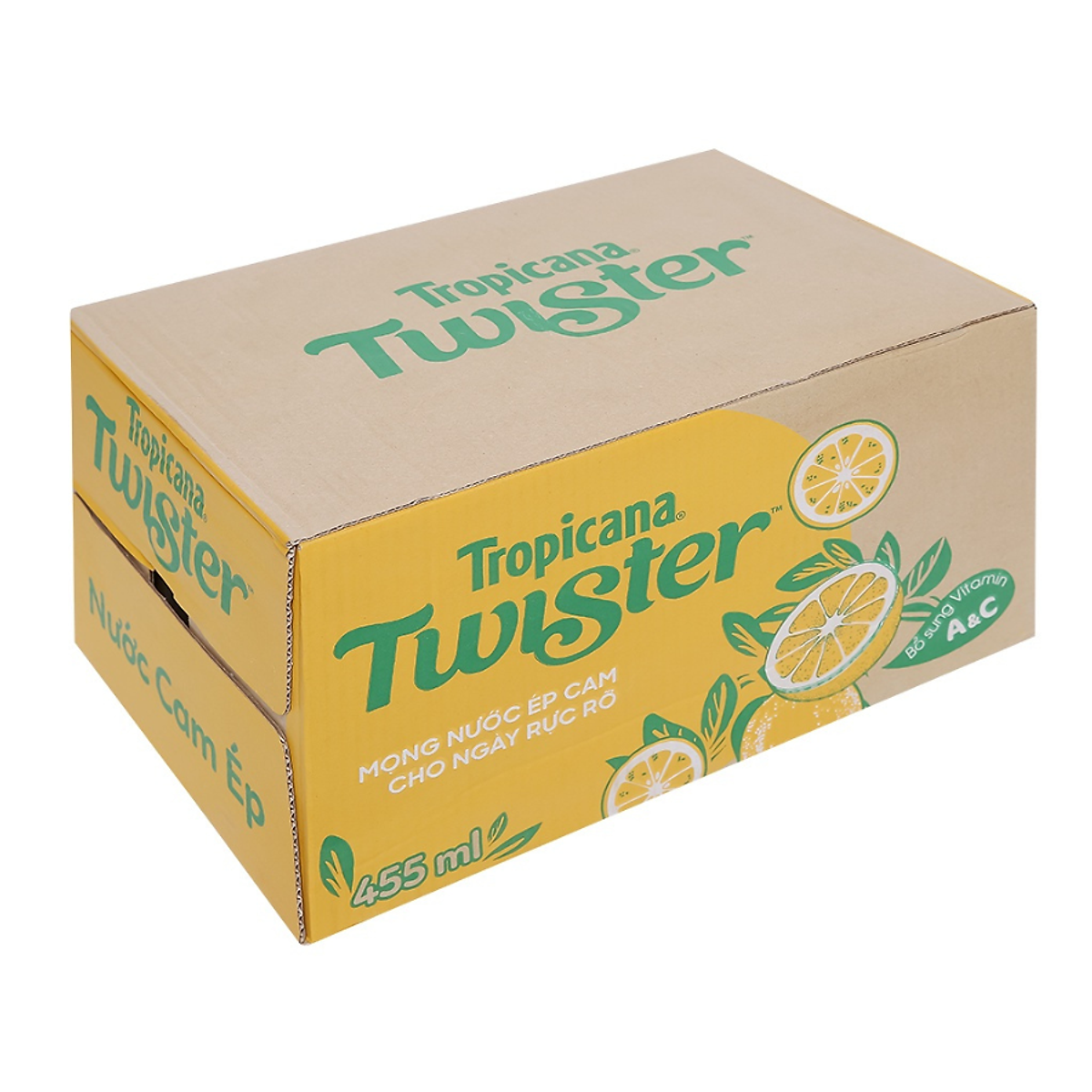 Thùng 24 Chai Nước Trái Cây Twister Cam (450ml/Chai)