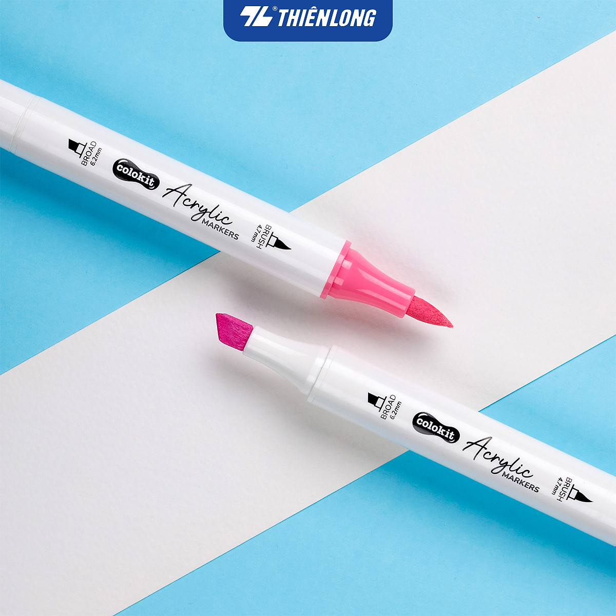 Bút sơn/ Bút lông 12/24/36 màu - Acrylic Markers 2 đầu ngòi ThiênLong Colokit - Màu sắc tươi sáng Trang trí đa chất liệu
