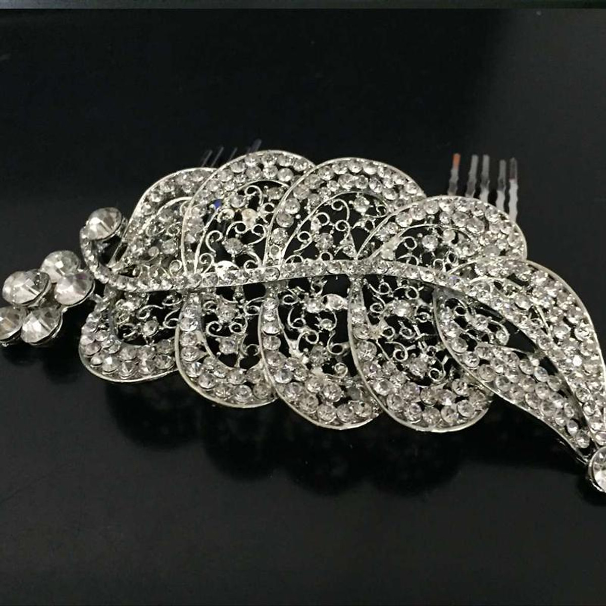 Rhinestone Leaf Pattern Hair Comb Wedding Bridal Hair Clip Headpieces - Phụ kiện thời trang khác Rhinestone Leaf Pattern Hair Comb Wedding Bridal Hair Clip Headpieces - Phụ kiện thời trang khác
