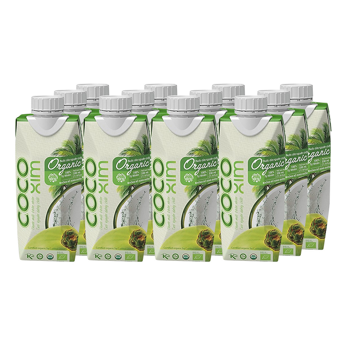 Thùng 12 Hộp Nước Dừa Cocoxim Organic (330ml x12 Hộp)