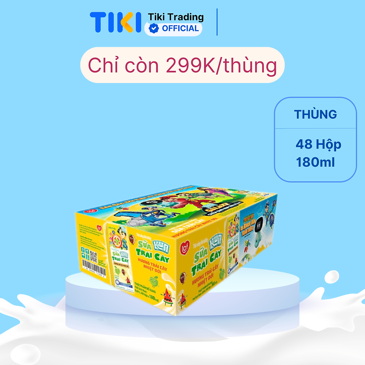 Thùng 48 Hộp Sữa Trái Cây Hương Cam KUN 180ml/hộp ( thẻ cào)