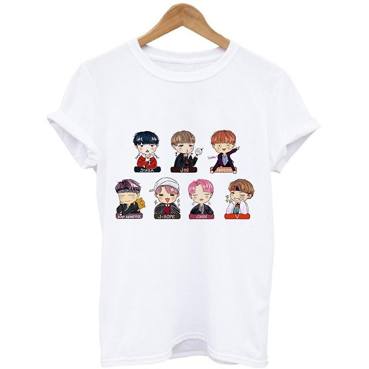 Áo Thun BTS Cả Nhóm In Hình Chibi Tongkho