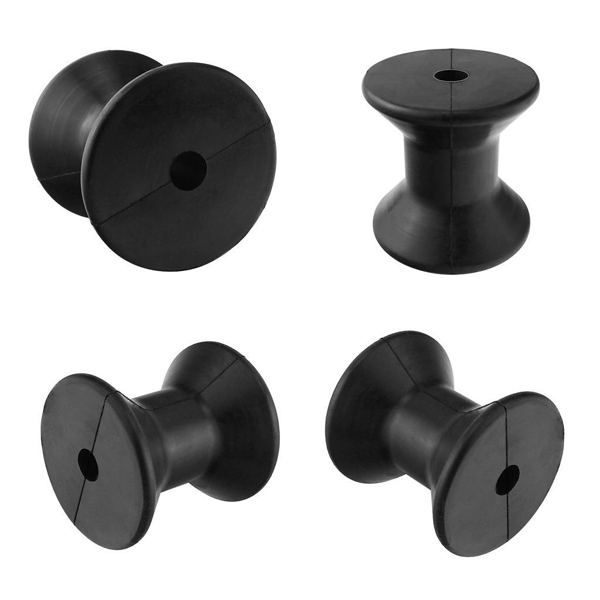 4 Pcs 3'' Mounting Width Boat Trailer Black Molded Rubber Bow Stop Roller
