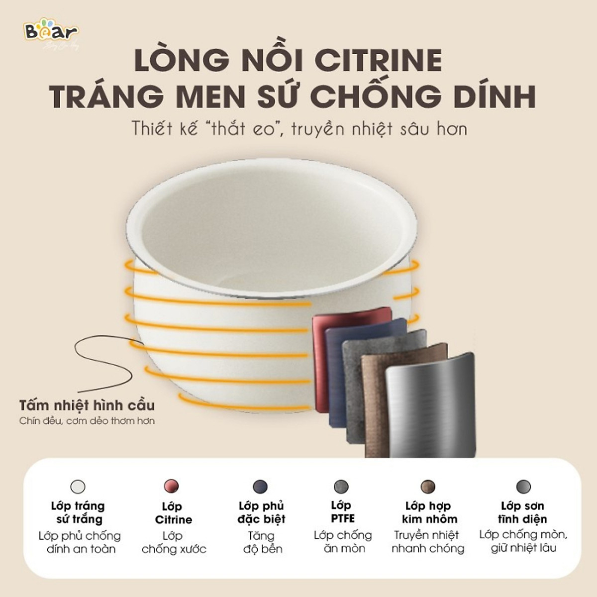 Nồi cơm điện tử đa năng 3L Bear SB-NC30B - Hàng chính hãng