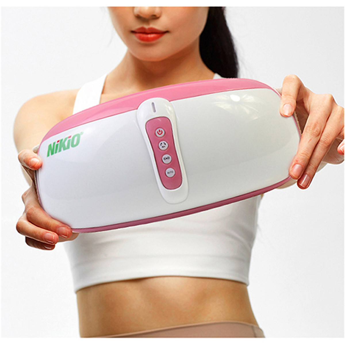 Đai (Máy) Massage Bụng Nikio NK-169DC - Công Nghệ Rung Lắc Kết Hợp Hồng Ngoại Tân Tiến, Mát Xa Bụng, Làm Săn Chắc Cơ Bụng Nhanh - Pin Sạc Tiện Lợi - Màu hồng