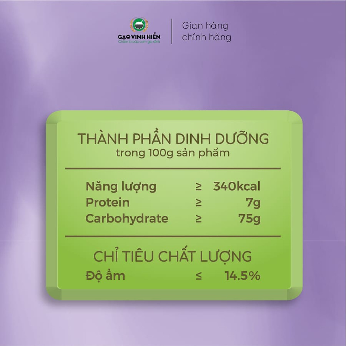 Tấm Thơm Thanh Yến túi 2kg Vinh Hiển - Gạo ngon 3 Không - Ngọt cơm, Ngọt cháo