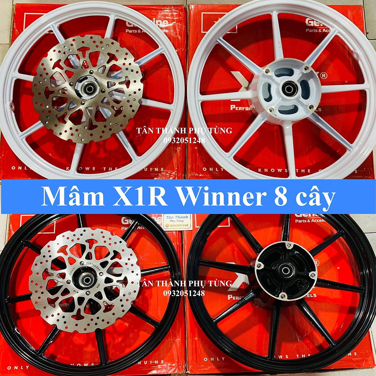 Mâm 8 cây X1R chinh hãng Winner tặng đĩa truóc bản 16 185 1393 X1R