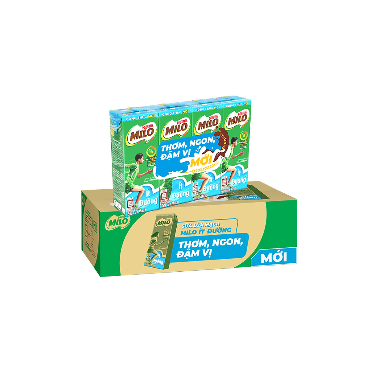 Thùng 48 Hộp Sữa Nestlé Milo Ít Đường (180ml/ Hộp)