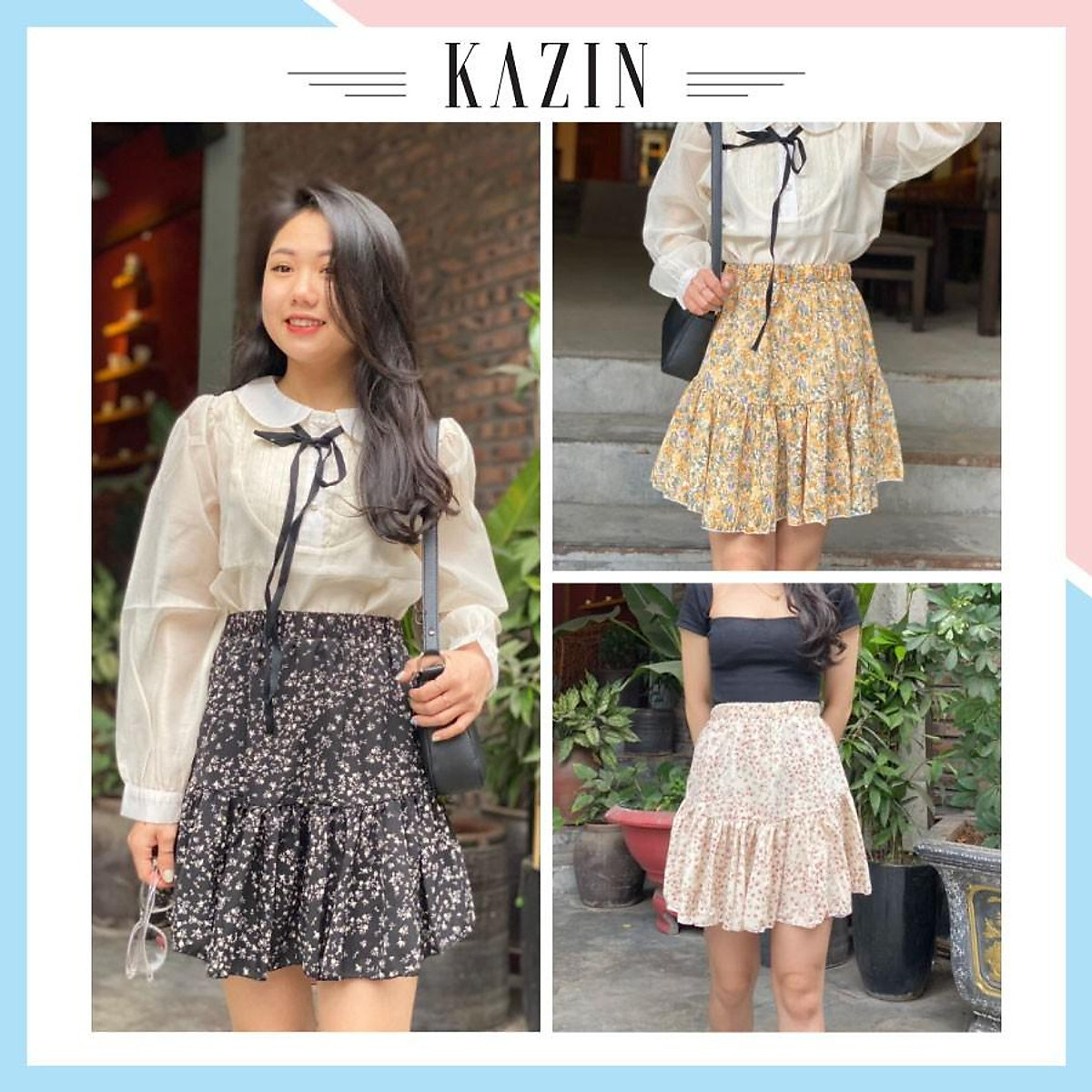 Mua Chân Váy Hoa Nhí Vintage Hai Lớp Chân Váy Ngắn Phong Cách Hàn Quốc  Chất Vải Voan Nhật  Tiki