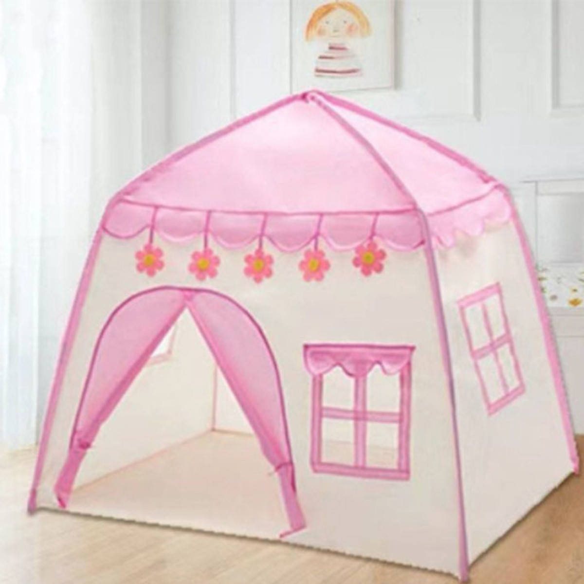 Lều Công Chúa Hoàng Tử Cao Cấp Hình Ngôi Nhà Cho Bé Kích Thước 130*130*100cm