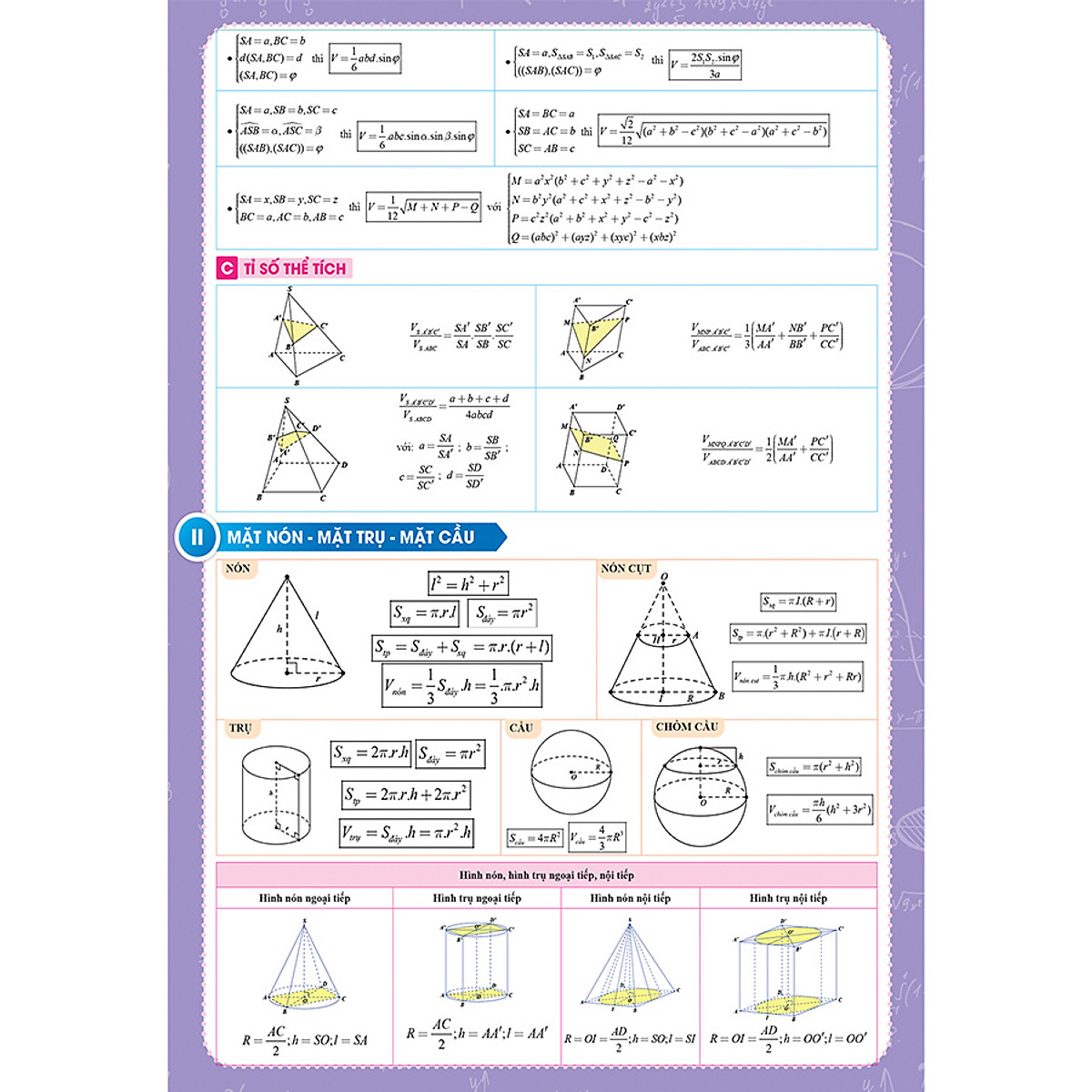 Tờ Công Thức Toán 12 - Tất Cả Trong Một (Đại số và Hình học)