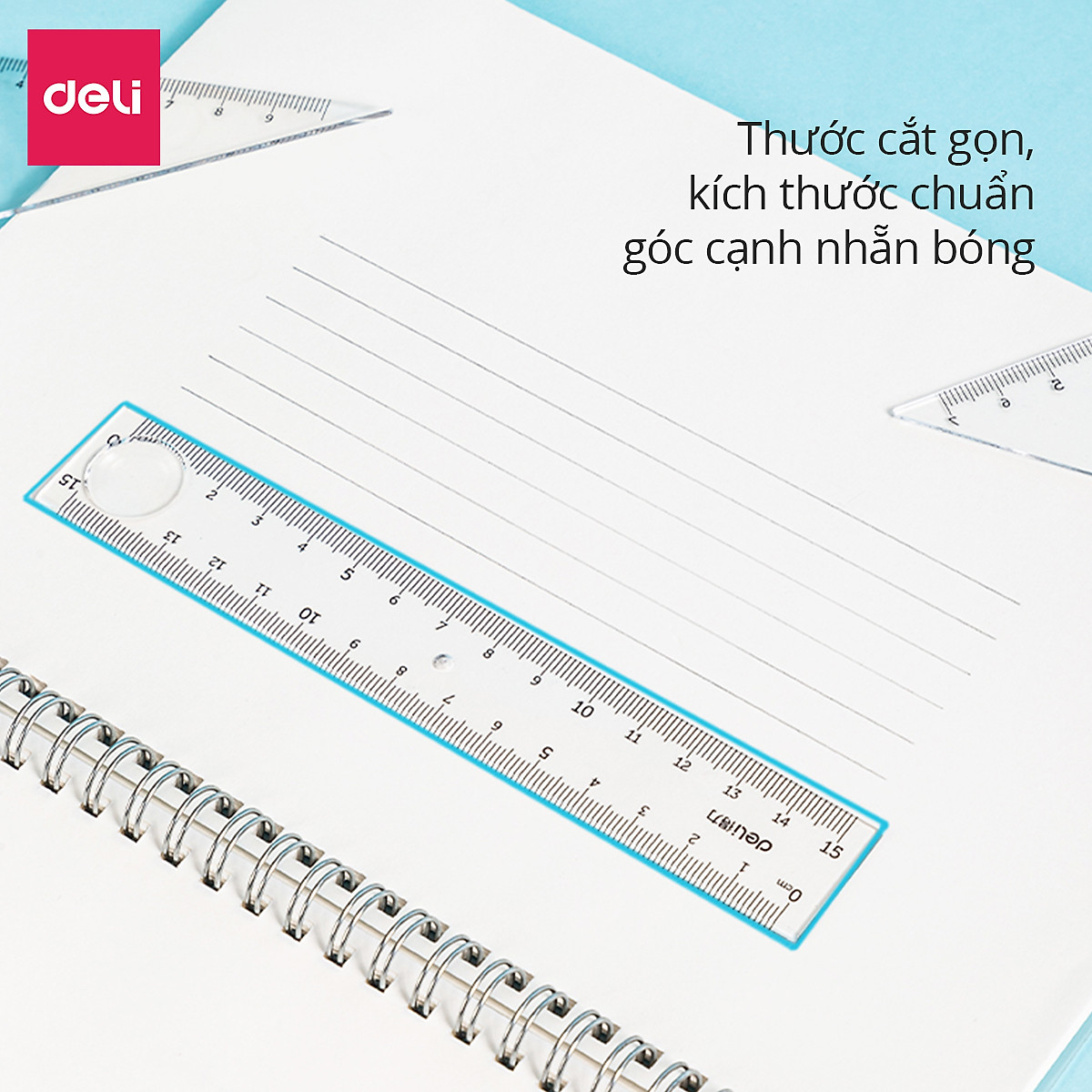 Bộ Thước Kẻ Thước Đo Độ Eke Học Sinh Deli - Bộ Dụng Cụ Học Tập 4 Chiếc - 79529 79530