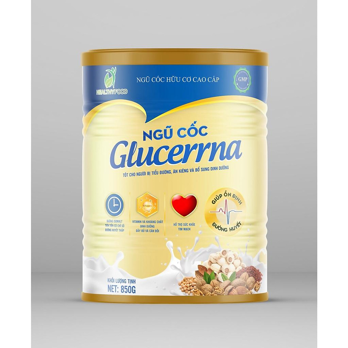 Combo 2 hộp Ngũ cốc hữu cơ cao cấp Glucerrna 450g dành cho người tiểu đường