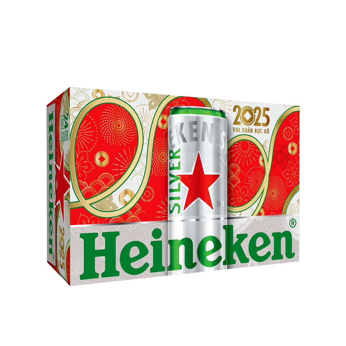 Thùng 24 lon bia Heineken Silver Coolpack 250ml/lon