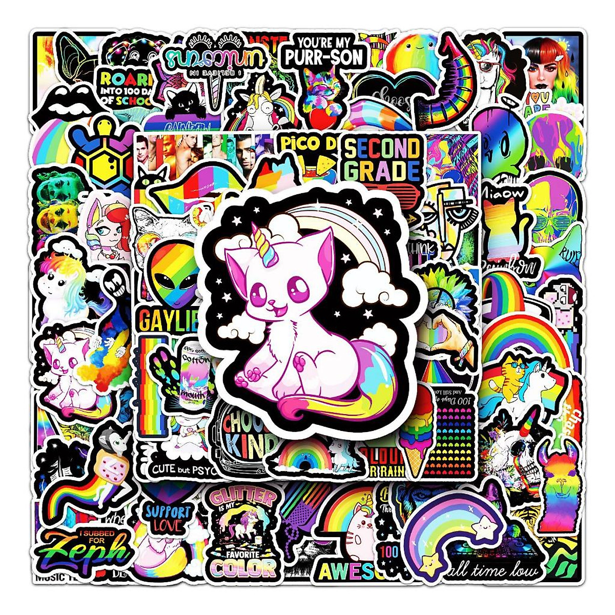 Sticker CẦU VÔNG LGBT hoạt hình cute trang trí mũ bảo hiểm,guitar ...