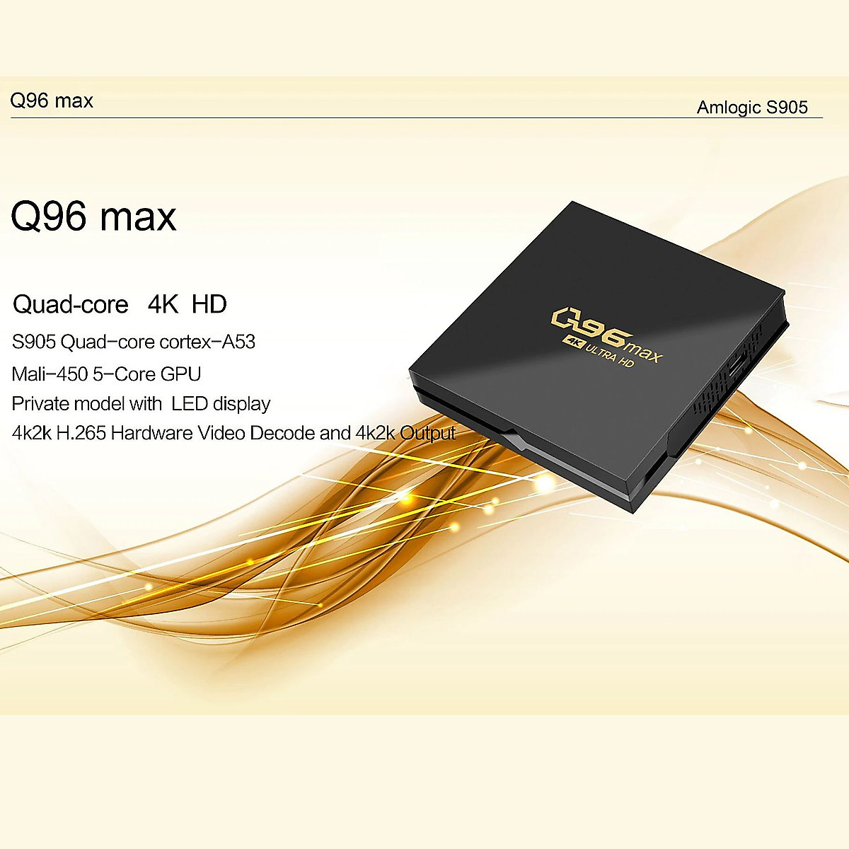 Box Q96 Max 8Gb+128Gb Android 11.0 Amlogic S905L Quad Core 2.4G Wifi Ultra HD 4K H.265
