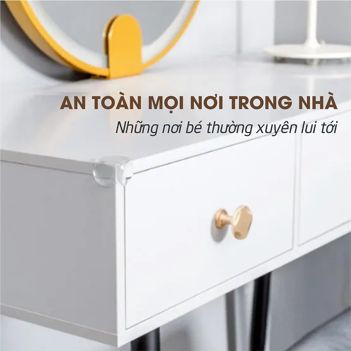 Bịt góc bàn, bọc cạnh bàn silicon Ecodeals - Tránh va đập, an toàn cho bé và người già - 1 cái