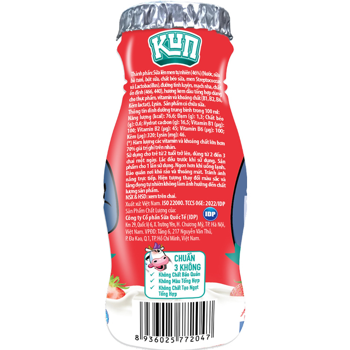 Thùng 48 Hộp Sữa Trái Cây Hương Dâu KUN 110ml/hộp