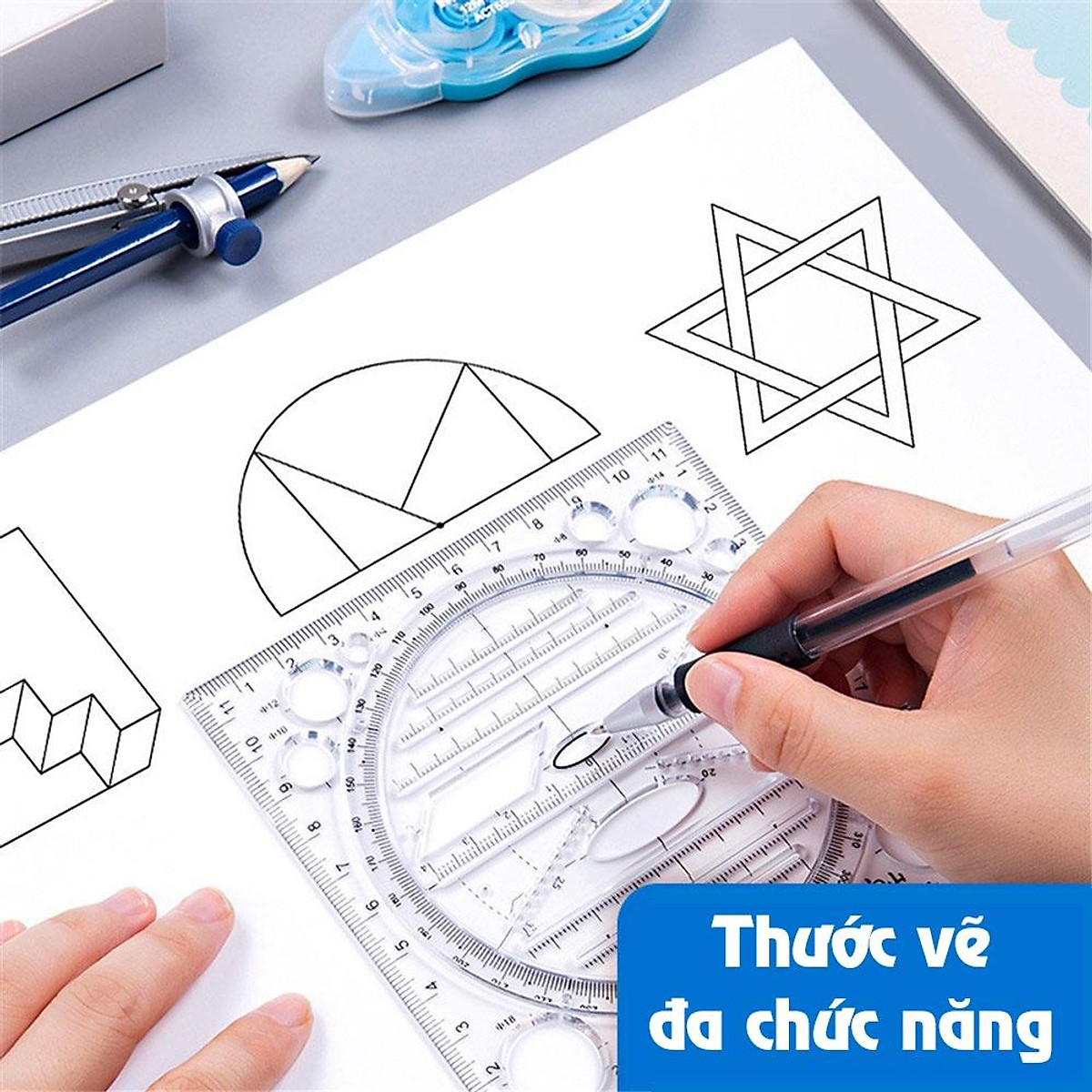 Thước Vẽ Hình Học Đa Năng - Dụng Cụ Học Tập Toán Học Hình Học, Cho ...