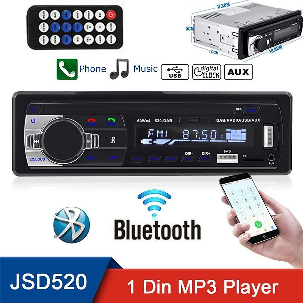 Mua Máy Nghe Nhạc MP3 24V 1 Din Kết Nối Bluetooth Đài FM Radio SD Cho Xe  Hơi tại Humblea