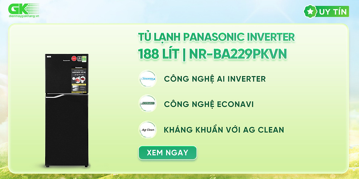 Tủ lạnh Panasonic 188 lít NR-BA229PKVN - HÀNG CHÍNH HÃNG