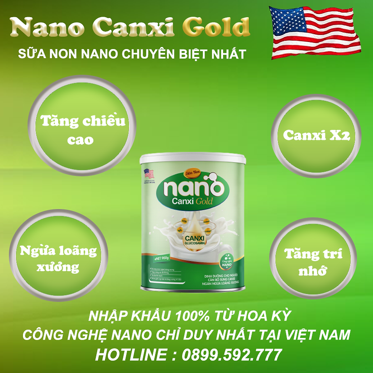 Sữa non Nano Canxi Gold 900 gam