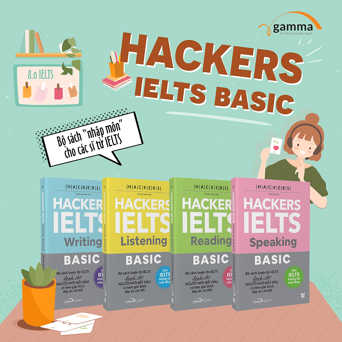 Combo 4 Cuốn: Bộ Hackers IELTS Basic