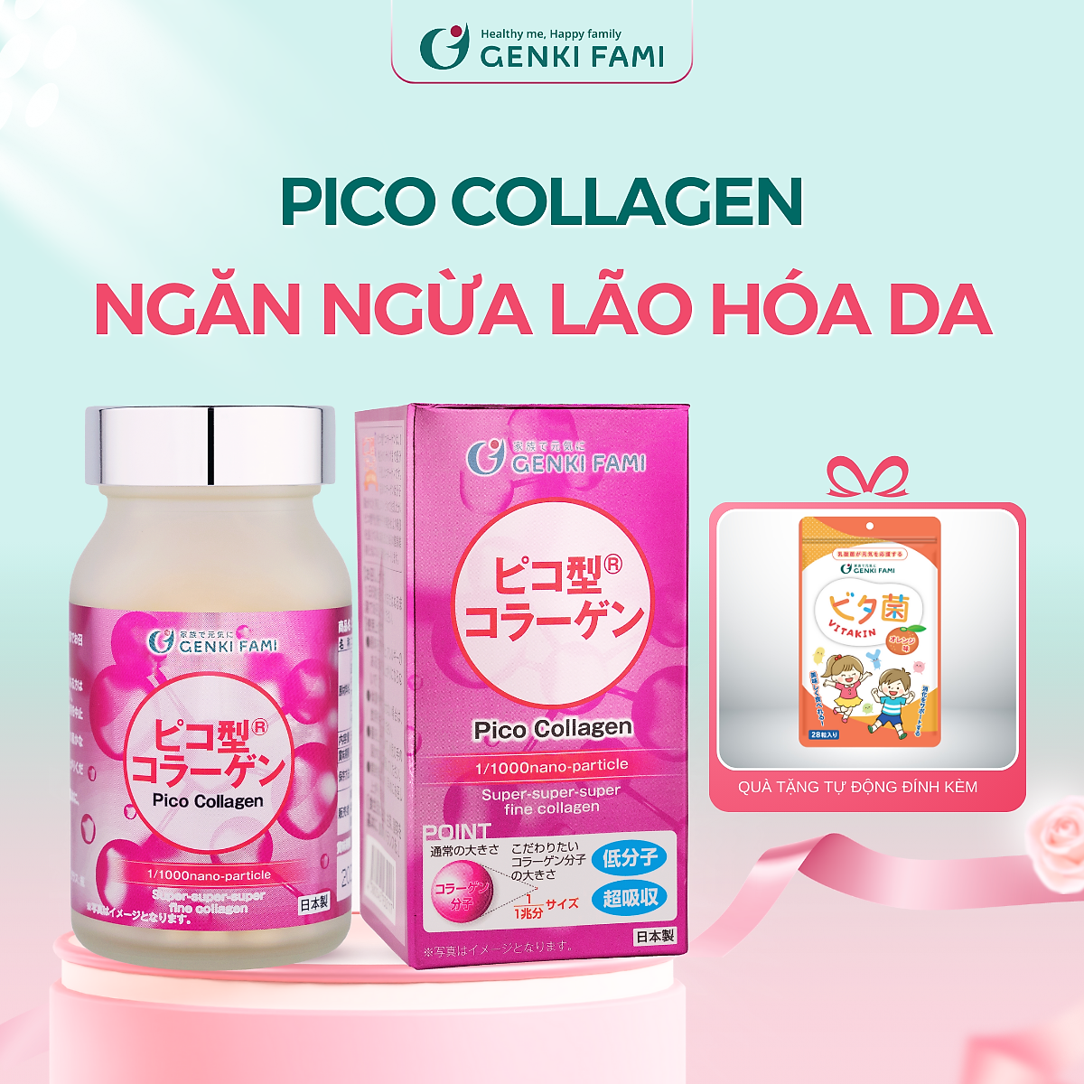 Collagen Viên Nhật Bản, Hỗ Trợ Ngăn Ngừa Lão Hóa Da, Giúp Tóc Móng Chắc Khỏe, Hộp 180 Viên