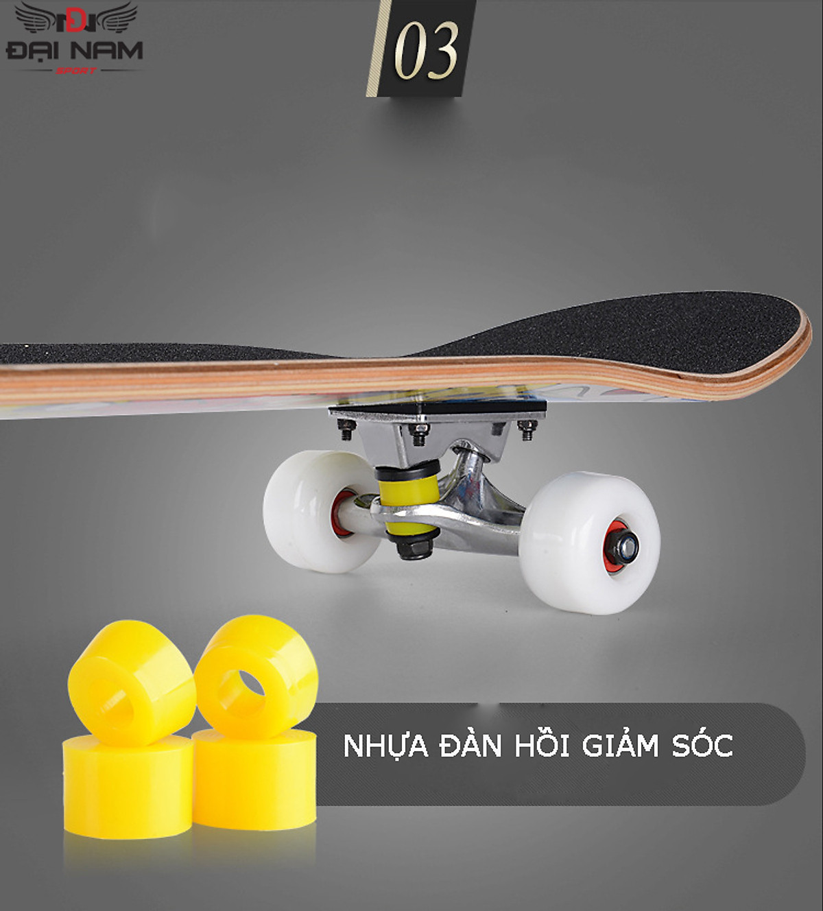 Ván Trượt Thể Thao Mặt Nhám Kích Thước 80cm Chịu Lực 120kg Đại Nam Sport + Kèm Túi Đựng Ván (Chọn Màu)