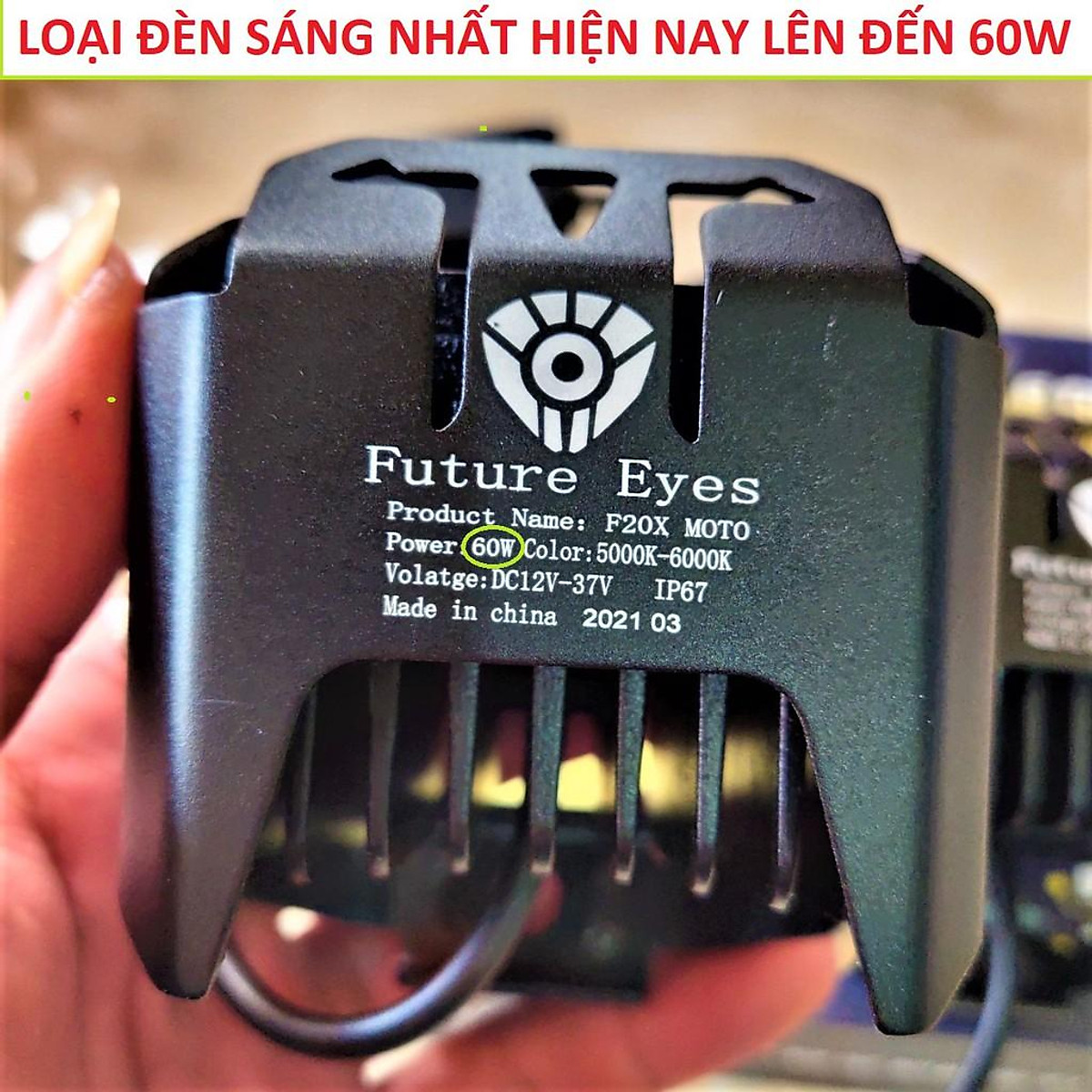 Đèn trợ sáng xe máy ô tô bi cầu F20XP 2 màu cốt vàng pha trắng 60w siêu sáng dành cho khách víp