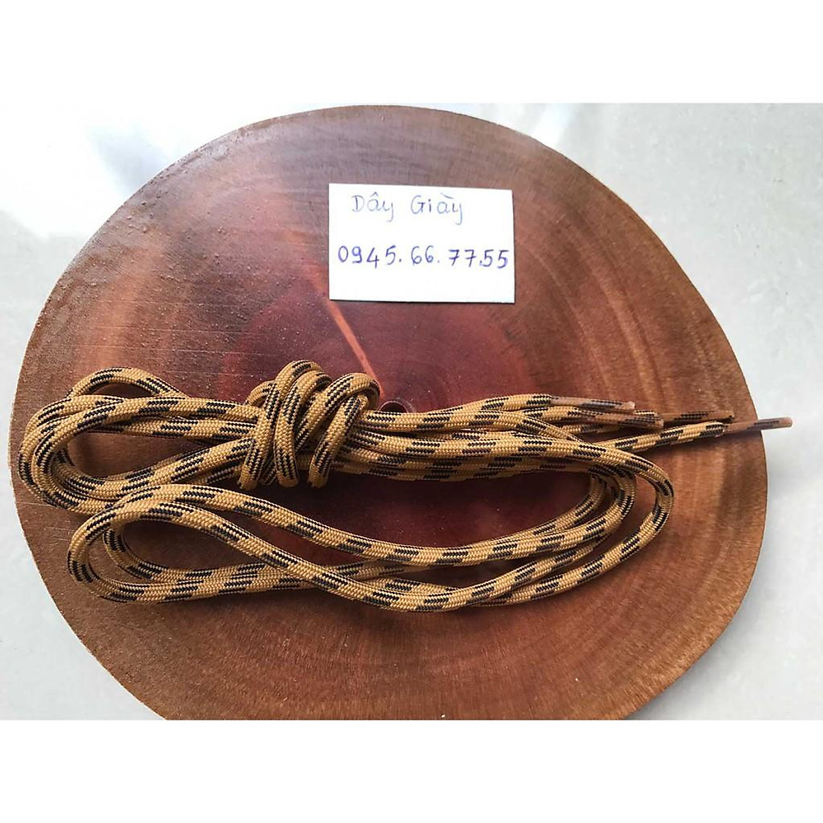 Dây giày màu vàng sọc đen 1.2m