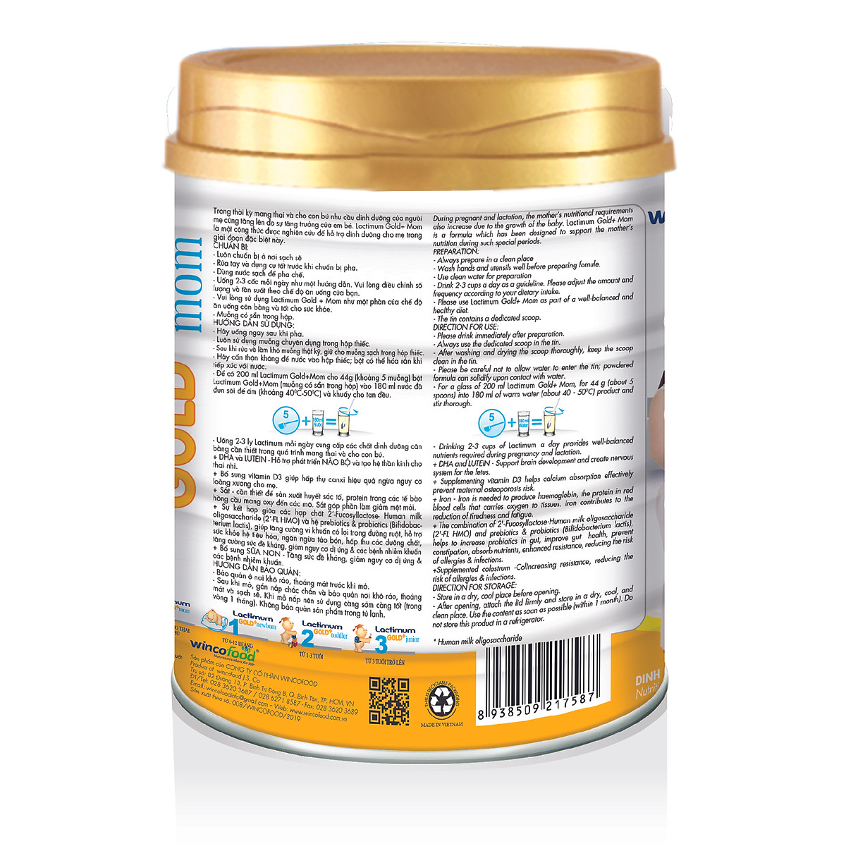 Sữa bột dành cho mẹ bầu Lactimum GOLD+ MOM dinh dưỡng dành cho phụ nữ mang thai và cho con bú.