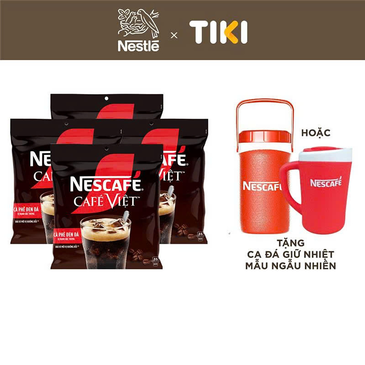 Combo 4 Bịch Cà phê Hòa tan NESCAFÉ CAFÉ VIỆT 35 gói Vị Mạnh đặc trưng
