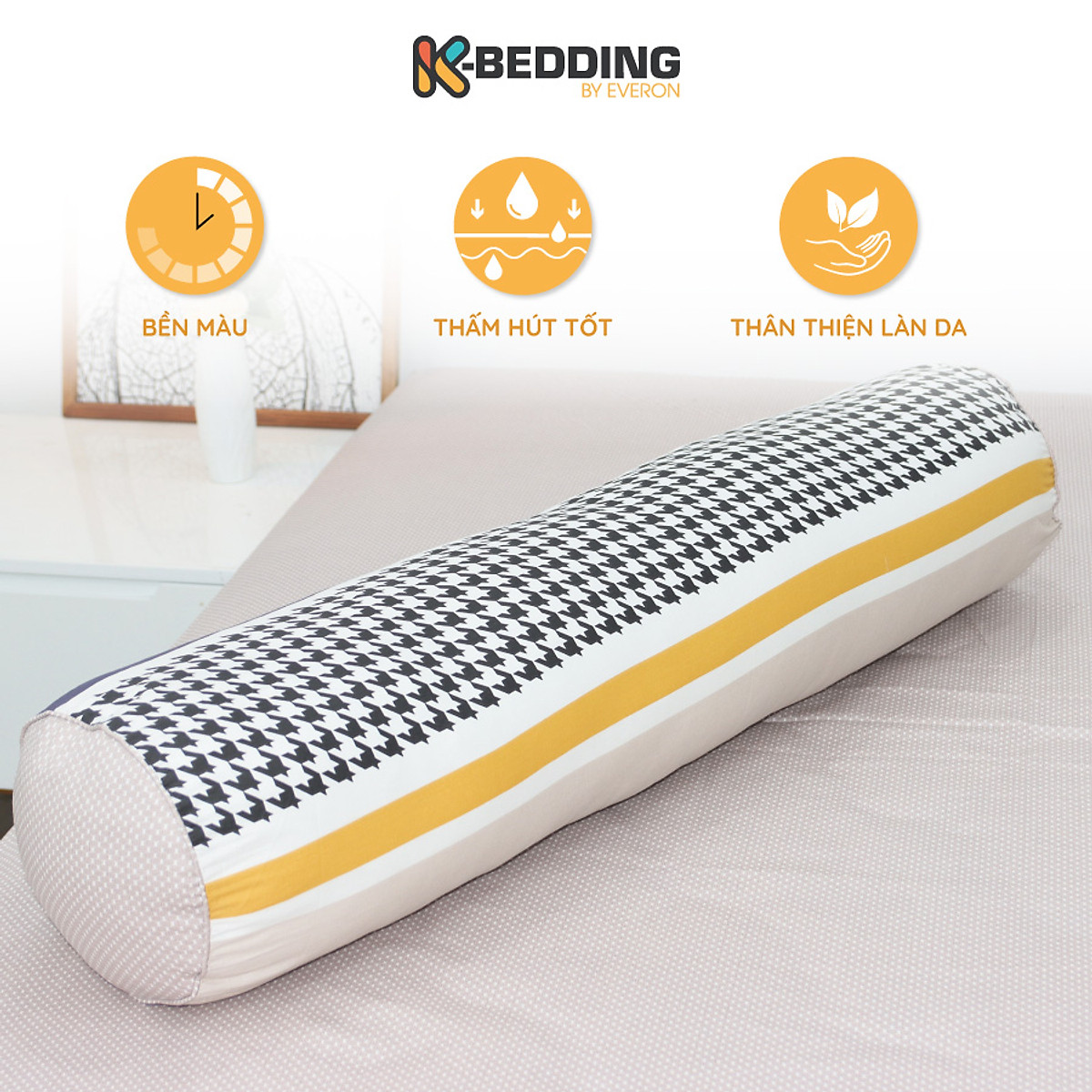 Vỏ gối ôm Cotton K-Bedding by Everon (kích thước 80x100cm - 1 cái)