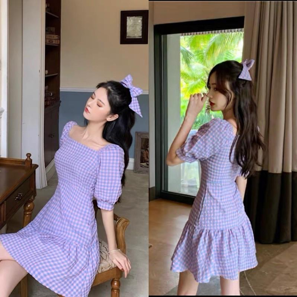 Mua CHÂN VÁY KẺ CARO TÍM CHỮ A BỐ MỊN  size S tại Kho hàng thiết kế  Tiki
